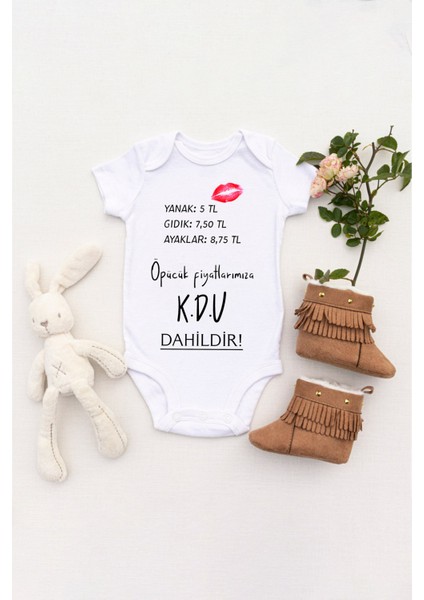 Unisex Bebek Öpücük Fiyatlarımıza Kdv Dahildir Baskılı Body Zıbın