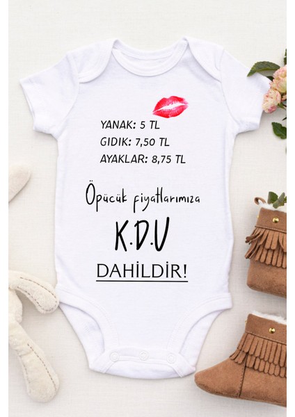 Unisex Bebek Öpücük Fiyatlarımıza Kdv Dahildir Baskılı Body Zıbın fiyatları
