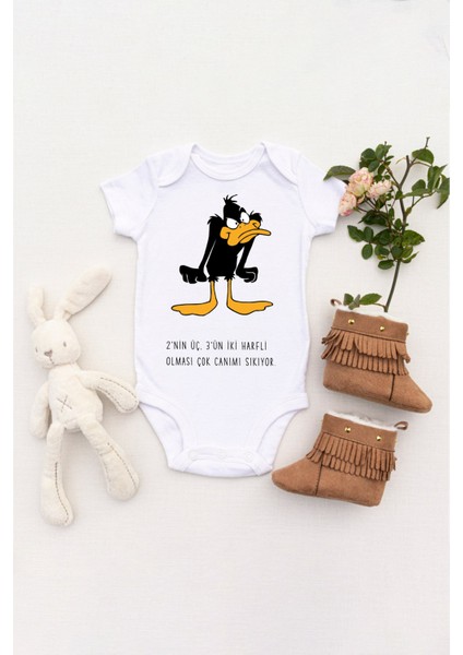 Unisex Bebek Daffy Duck Baskılı Body Zıbın