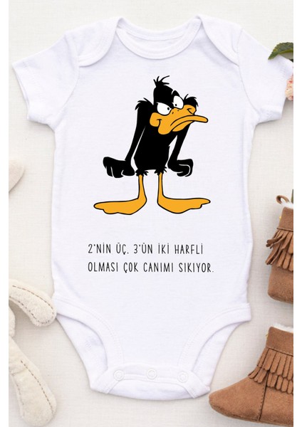 Unisex Bebek Daffy Duck Baskılı Body Zıbın fiyatları