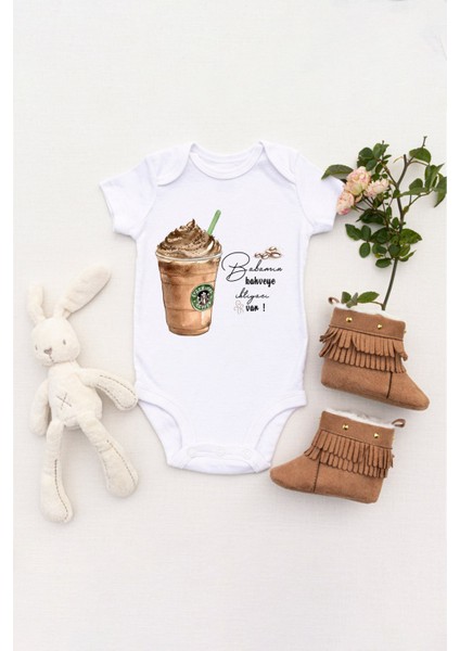 Unisex Bebek Babamın Kahveye Ihtiyacı Var Baskılı Body Zıbın