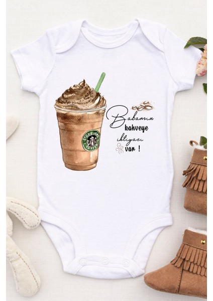 Unisex Bebek Babamın Kahveye Ihtiyacı Var Baskılı Body Zıbın fiyatları