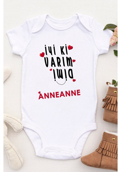 Unisex Bebek Iyi Ki Varım Dimi Anneanne Baskılı Body Zıbın fiyatları