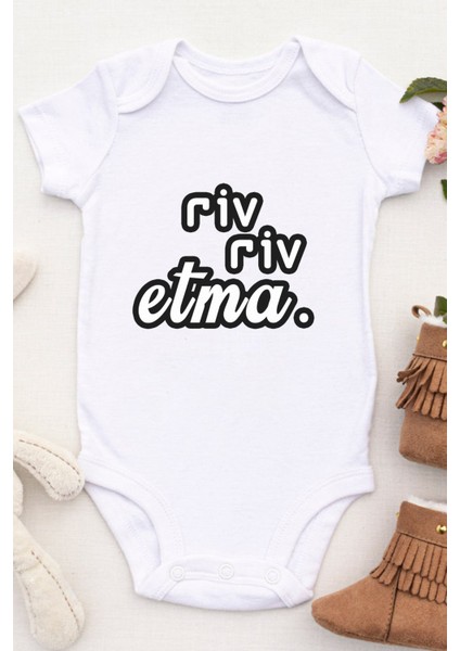 Unisex Bebek Riv Riv Etma Baskılı Body Zıbın fiyatları