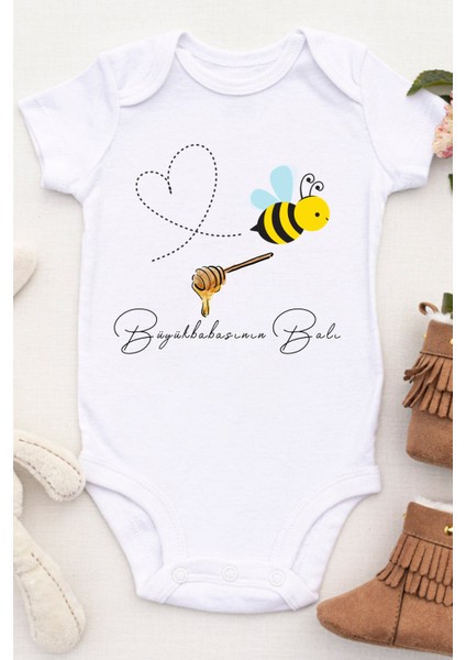 Unisex Bebek Büyükbabasının Balı Baskılı Body Zıbın fiyatları