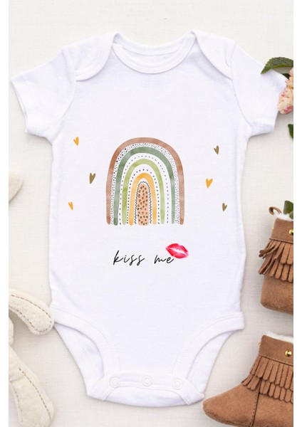 Unisex Bebek Kiss Me Baskılı Body Zıbın fiyatları