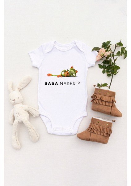Unisex Bebek Baba Naber ? Baskılı Body Zıbın