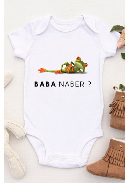 Unisex Bebek Baba Naber ? Baskılı Body Zıbın fiyatları