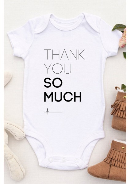 Unisex Bebek Thank You So Much Baskılı Body Zıbın fiyatları