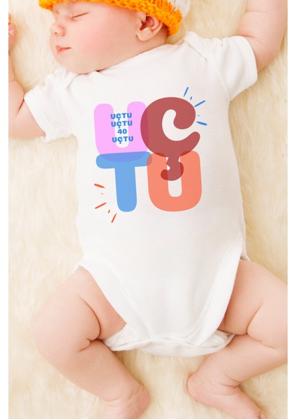 Unisex Bebek Uçtu Uçtu 40 Uçtu Baskılı Body Zıbın fiyatları