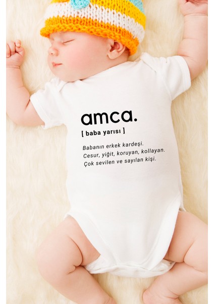 Unisex Bebek Amca Baskılı Body Zıbın fiyatları
