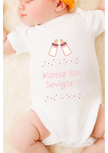 Kız Bebek Kızınız Sizi Seviyor Baskılı Body Zıbın fiyatları