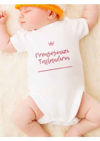 Kız Bebek Prensesinizi Taçlandırın Baskılı Body Zıbın fiyatları