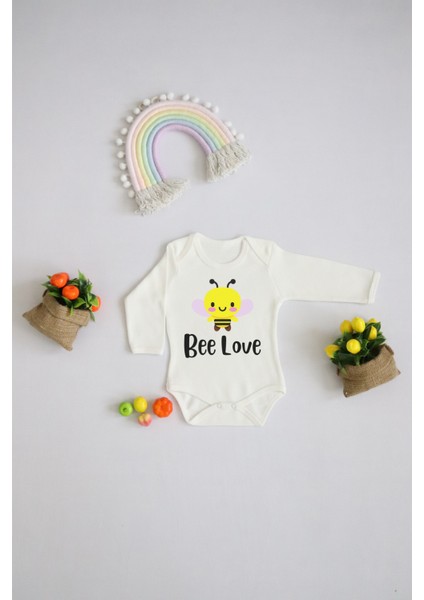 Unisex Bebek Bee Love Baskılı Body Zıbın fiyatları