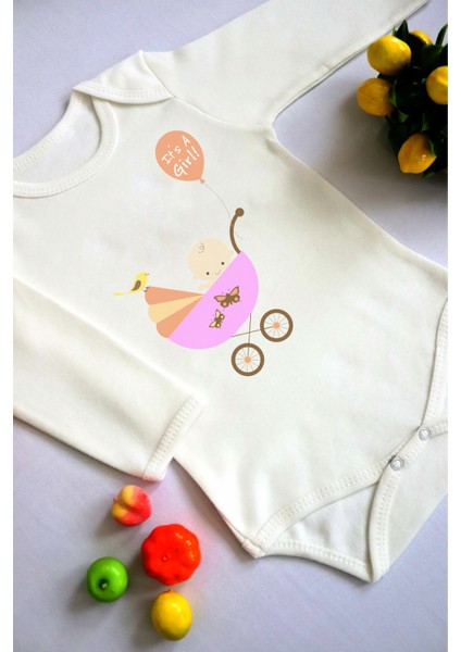 Kız Bebek It's A Girl ! Baskılı Body Zıbın