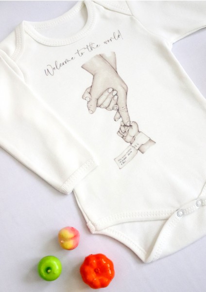 Unisex Bebek Dünyaya Hoşgeldin Baskılı Body Zıbın