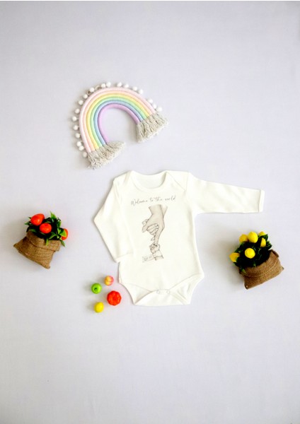 Unisex Bebek Dünyaya Hoşgeldin Baskılı Body Zıbın fiyatları