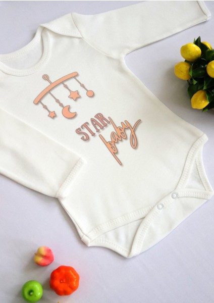 Unisex Bebek Star Baby Baskılı Body Zıbın