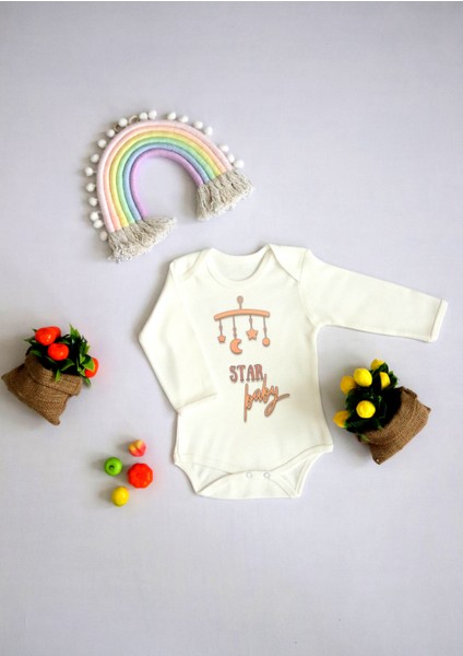 Unisex Bebek Star Baby Baskılı Body Zıbın fiyatları
