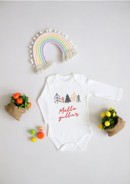 Unisex Bebek Mutlu Yıllar Baskılı Body Zıbın fiyatları
