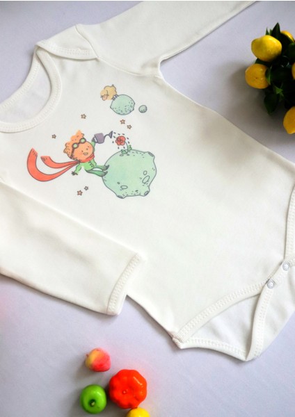 Unisex Bebek Küçük Prens Baskılı Body Zıbın