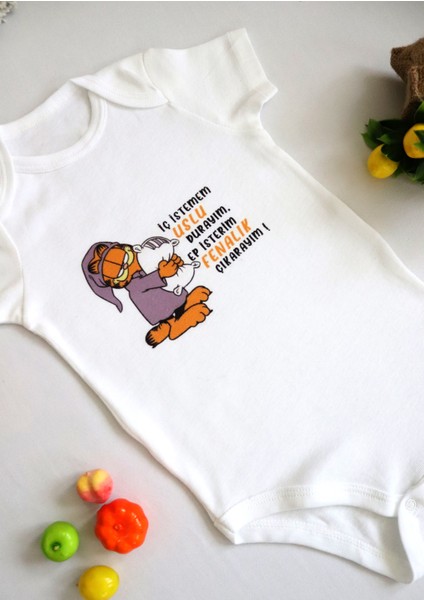 Unisex Bebek Iç Istemem Uslu Durayım Neşeli Trakya Baskılı Body Zıbın