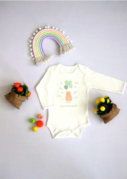 Unisex Bebek Ce-Eee Annemin Karnından Nihayet Çıktım Baskılı Body Zıbın fiyatları