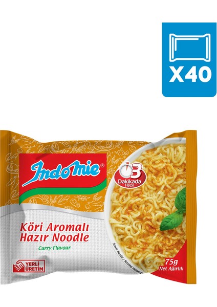 40'lı Köri Aromalı Hazır Noodle Paket