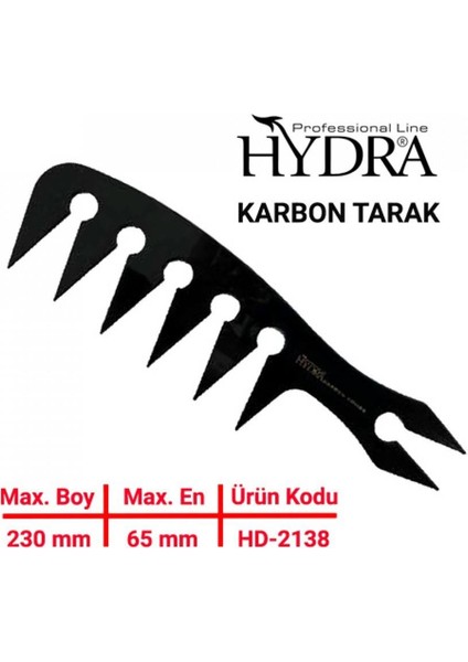 Hydra Karbon Siyah Tarak Hd 2138 X4