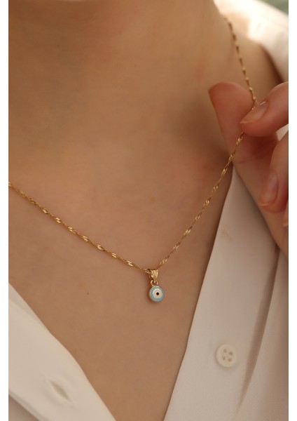 14 Ayar Altın Mineli Göz Singapur Zincir Kolye fiyatları