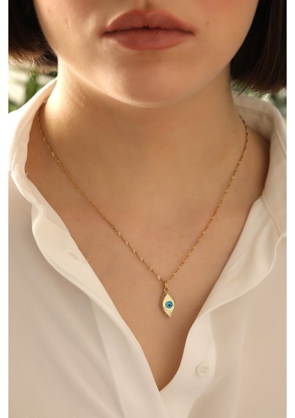 14 Ayar Altın Işıltılı Markiz Göz Singapur Zincir Kolye fırsatları