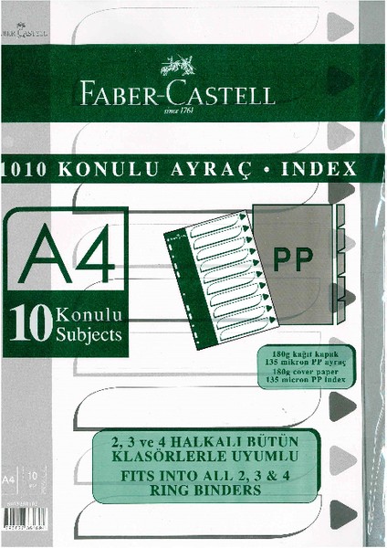 Castell 10'lu Ayraç Gri Plastik