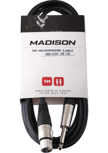 Mikrofon Kablosu Çivi Jack - Xlr 3 Metre- Siyah