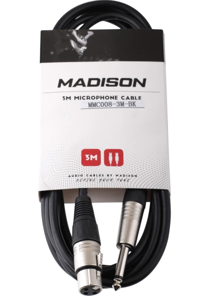 Mikrofon Kablosu Çivi  Jack - Xlr 3 Metre- Siyah