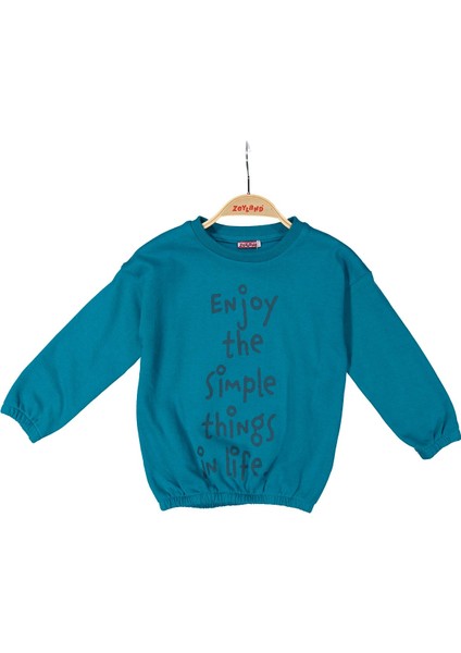 Kız Çocuk Baskılı Sweatshirt (2-12YAŞ)