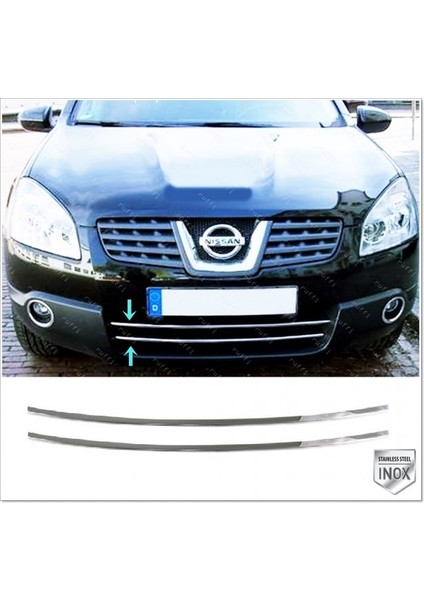 Nissan Qashqai J10 Krom Alt Ön Panjur 2 Parça 2007-2010 Paslanmaz Çelik fiyatları
