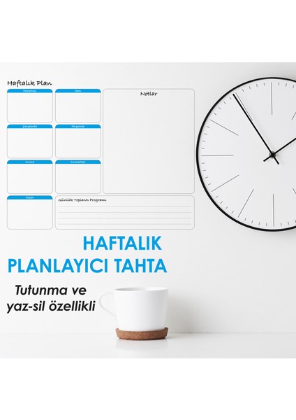 Haftalık Planlayıcı Takvim Çizelgesi Kağıt Tahta