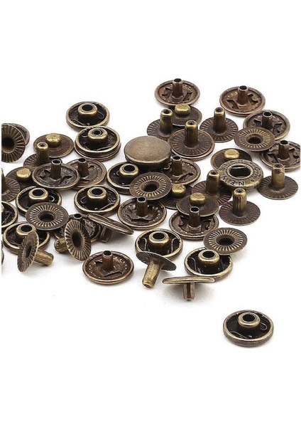 15 mm Mont Çıtçıt Alfa 100 Adet ( Antik Sarı) Bronz