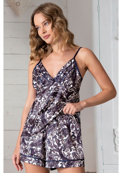 Exclusıve Ip Askılı Şortlu Pijama Takım