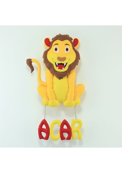Acar Isimli Aslanlı Bebek Odası Kapı Süsü