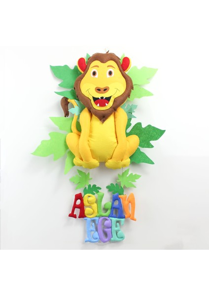 Aslan Ege Isimli Aslanlı Bebek Odası Kapı Süsü