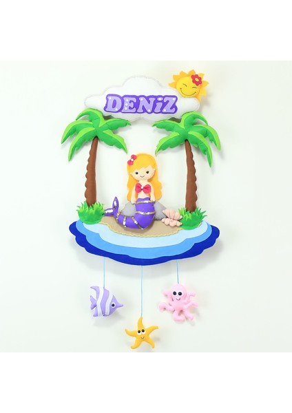 Deniz Isimli Deniz Kızlı Bebek Kapı Süsü
