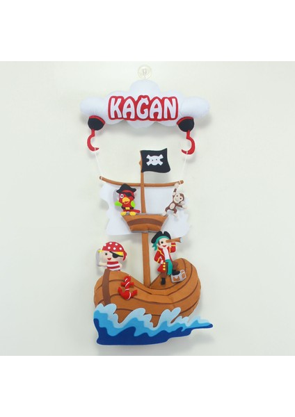 Kağan Isimli Korsan Temalı Bebek Kapı Süsü