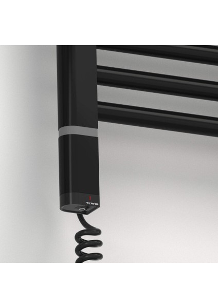 Haiti Elektrikli Havlupan 1000 Watt 600 x 1800 cm cm Düz Mat Siyah (Oned On/off Termostatlı) Sol