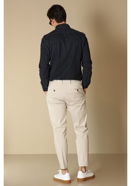 Chen Erkek Smart Gömlek Comfort Slim Fit Lacivert