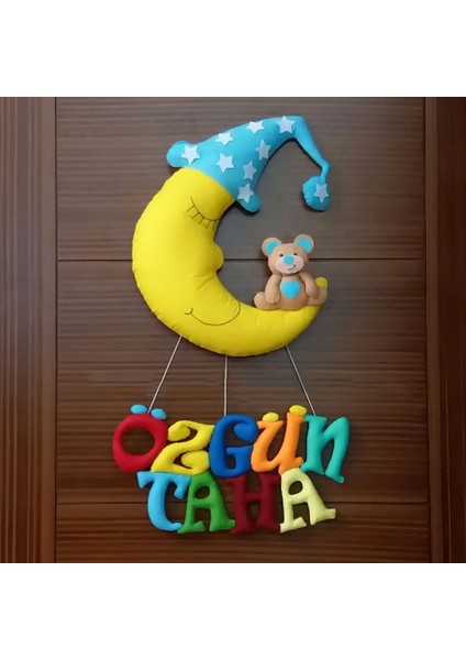Özgün Taha Isimli Aydedeli Bebek Odası Kapı Süsü