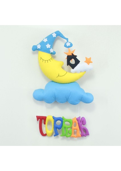 Toprak Isimli Aydedeli Bebek Odası Kapı Süsü