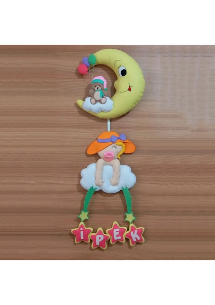 Ipek Isimli Aydedeli Bebek Odası Kapı Süsü