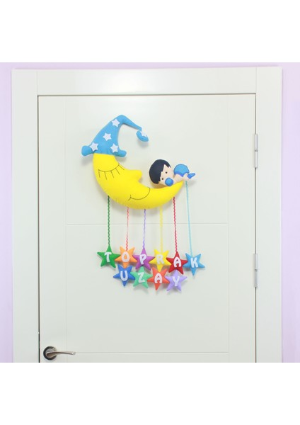 Toprak Uzay Isimli Aydedeli Bebek Odası Kapı Süsü fiyatları