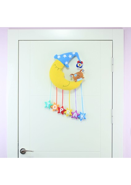 Toprak Isimli Aydedeli Yıldız Bebek Odası Kapı Süsü fiyatları